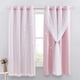 thumbnail image 1 of Cortina opaca rosa - Juego de 2 cortinas para dormitorio infantil con estrellas, translúcidas térmicas y luminosas, bloque decorativo, 132 x 160 cm (largo x alto), rosa claro, 1 of 5