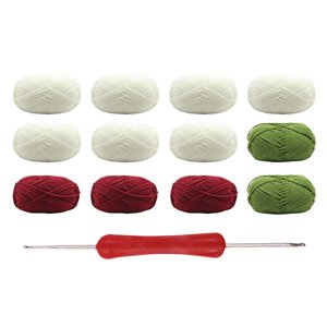 Magideal - Kit De Ganchillo Para Manualidades De Tejido Manta Decorativa Juego De Inicio Con Accesorios De Hilo Diseño Creativo Adecuado Para Regalos Y Decoració Rosa Blanca Y Roja