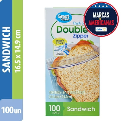 Bolsas Herméticas Sandwich Pequeña 15X16 Cm 100 Un Great Value