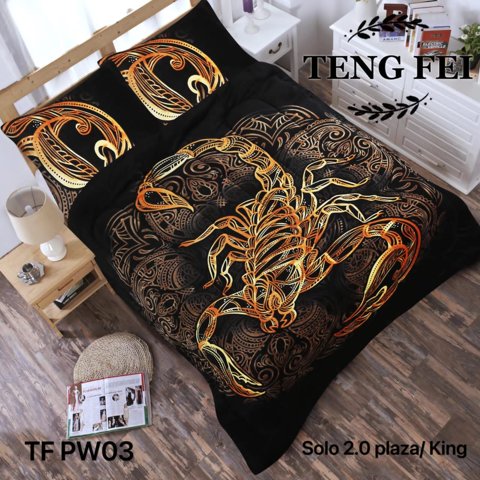 Aladdins Shop - Cobertor De Invierno De Plush Y Chiporro 2 Plazas Diseño Escorpion