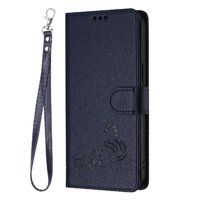 Funda Tipo Cartera Foxdock Para Itel S23 Con Soporte, Ranuras, Rfid, Diseño De Gato