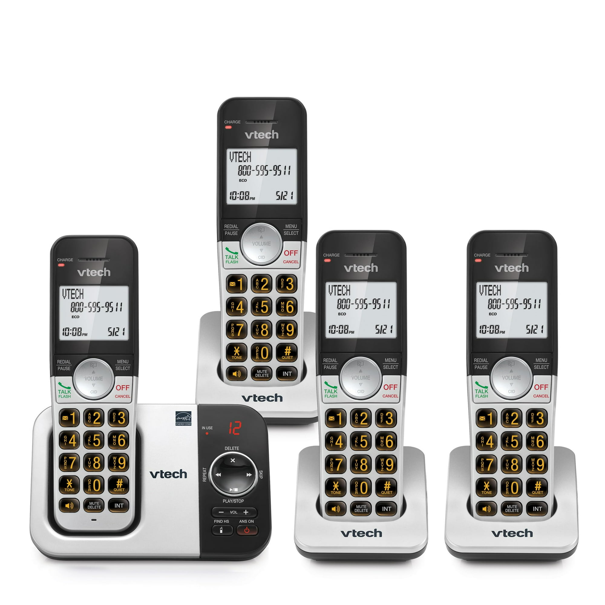 Teléfono Inalámbrico Vtech Vg232-4 Con Contestador Automático De 4 Auriculares