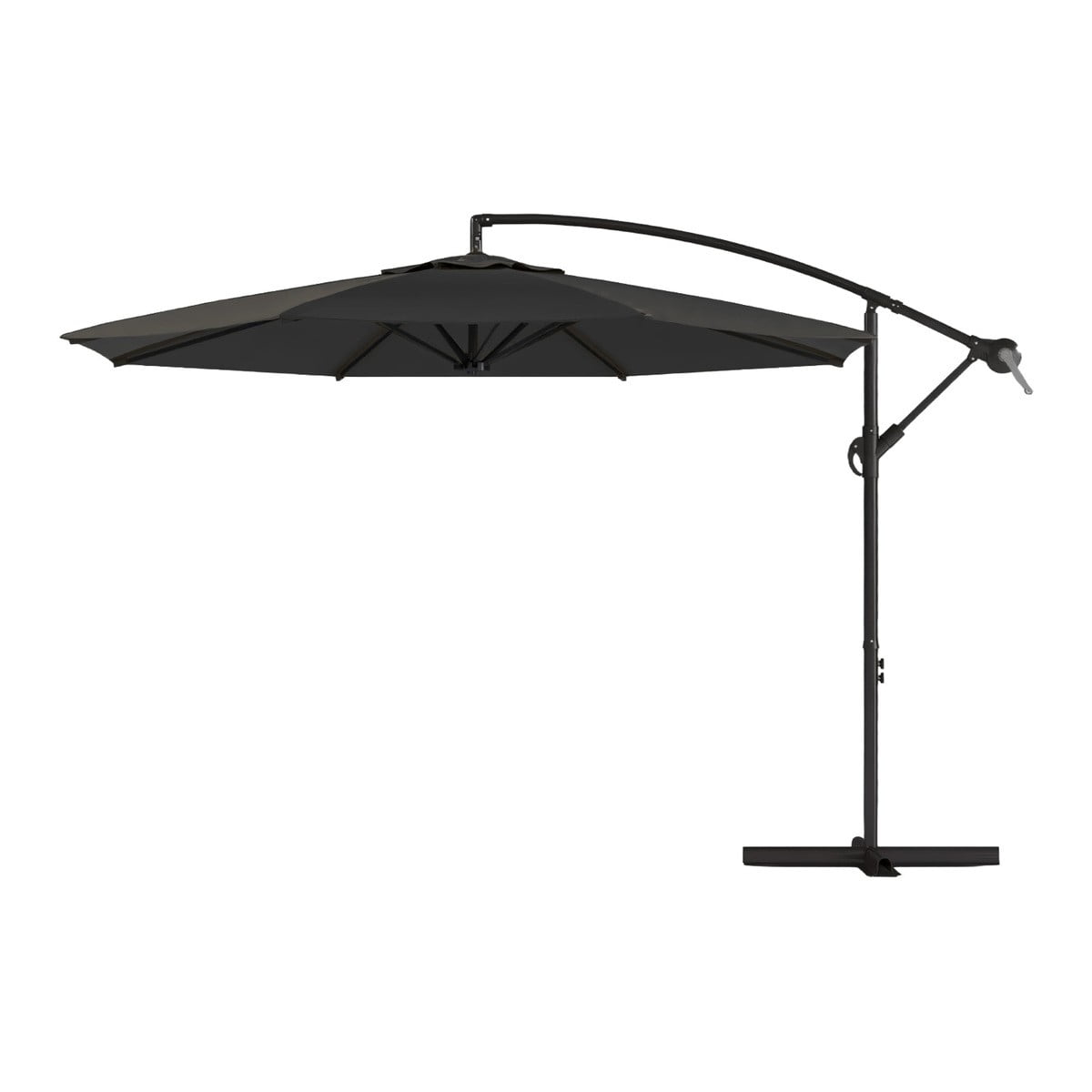 Vincenzi - Quitasol Lateral 3x3mt Sombrilla Terraza Sol Lluvia Grafito