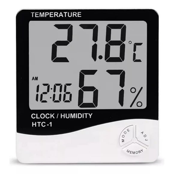 Termohigrómetro Digital Htc-1 Higrometro, Termometro, Reloj