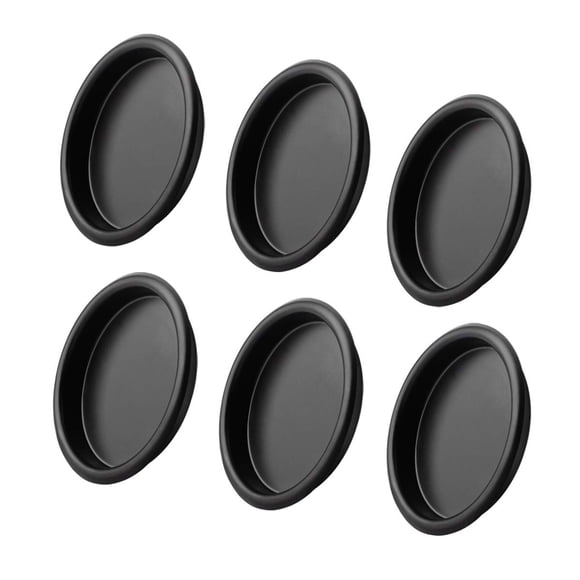 Jaladera de dedo para puerta de clóset KOVOSCH, negra, redonda de 2-1/8” (paquete de 6)