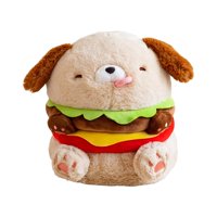 Magideal - Colección De Peluche De Perro De Comida Bonita, Juguete De Perro De Peluche, Hamburguesa Con Queso Realista, Muñeco De Perro Con Forma De Hamburguesa