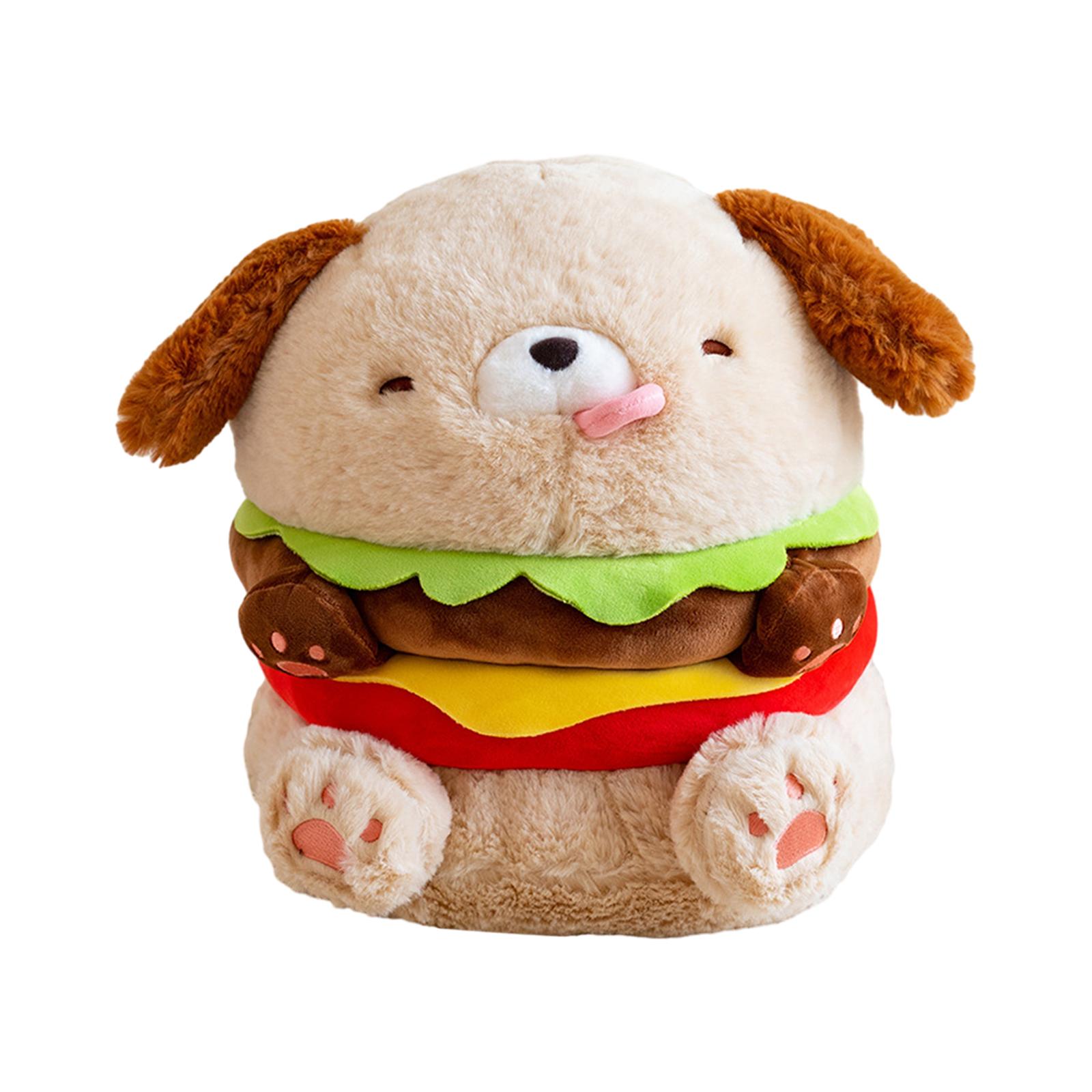 Magideal - Colección De Peluche De Perro De Comida Bonita, Juguete De Perro De Peluche, Hamburguesa Con Queso Realista, Muñeco De Perro Con Forma De Hamburguesa