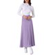 thumbnail image 2 of INSPIRE CHIC Falda de Mujer Cintura Alta Elástica Sólida Ligera Fluida Acampanada Casual Maxi Faldas XS Púrpura, 2 of 6