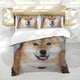 thumbnail image 5 of Shiba Inu Conjunto de sábanas temático, trío de piezas, cómodo y amigable con la piel, diseño único, regalo de decoración para el hogar para familiares, amigos y fans,135cm *200cm, 5 of 6