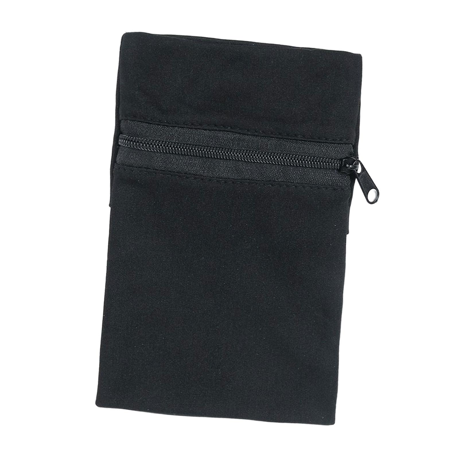 Magideal - Bolsa De Muñeca Deportiva Soporte Para Teléfono Bolsa De Manga De Pulsera Bolsa De Manga De Brazo Banda De Sudor Correa De Muñeca Cartera De Muñeca Pa Negro