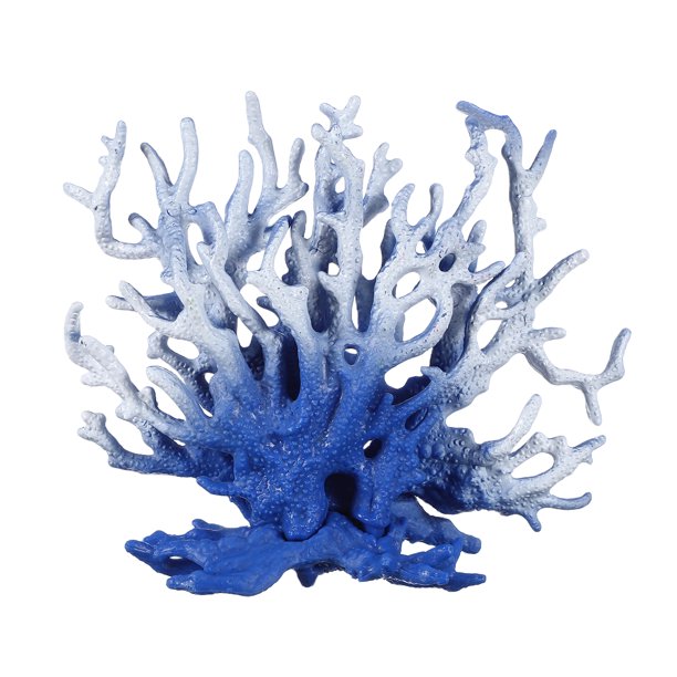 Decoración de Coral para Acuario Uxcell, Decoraciones para Peceras, Adornos de Coral para Peceras, 5.9x2.2x4.7 Pulgadas, (Azul Blanco, 1 Pza), Destinado para Decoración de Paisajismo de Acuarios
