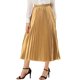 thumbnail image 1 of Falda de fiesta plisada midi con cintura elástica metálica para mujer de NOMADIC NOOK M Oro, 1 of 7