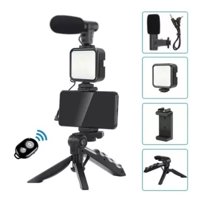 Citohome - Kit De Grabación Profesional: Micrófono, Luz Led Y Trípode En Negro