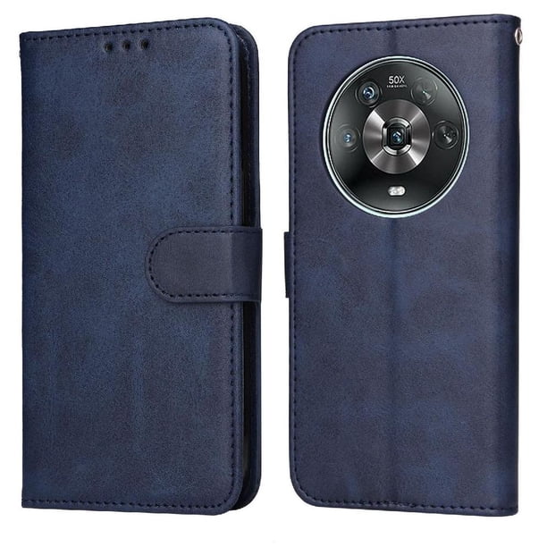 Funda Billetera para Honor Magic 4 con Porta Tarjetas y Soporte Ajustable Azul