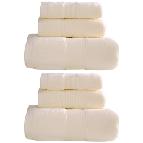 Juego de toallas de baño de algodón de 6 piezas | 2 toallas de baño, 2 toallas de mano y 2 toallitas suaves y absorbentes