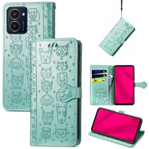 Funda Cartera Foxdock Para Hmd Pulse Pro , Flip Pu Con Relieve De Gatos Y Perros, Tarjetero Y Soporte