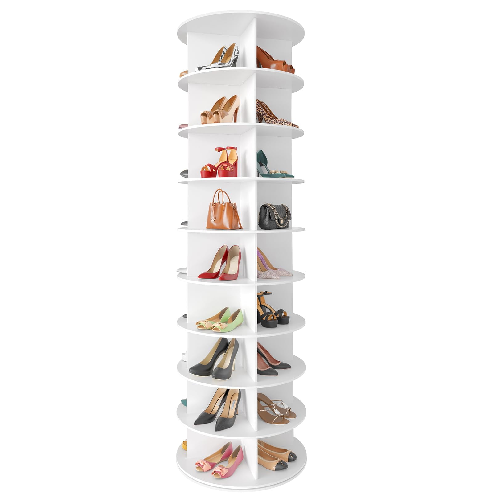 Estante Para Zapatos Spaceaid De 9 Niveles, Giratorio, Blanco, 80,7 Cm