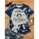 thumbnail image 3 of Letter Print Crew Neck T-Shirt, Casual Short Sleeve T-Shirt For Spring & Summer, Women's Clothing, 3 of 3