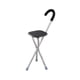 thumbnail image 1 of Asiento De Bastón Plegable Mango Cómodo Silla De Muletas Antideslizante De 34 Pulgadas De Alto Cuadrado Negro, 1 of 3