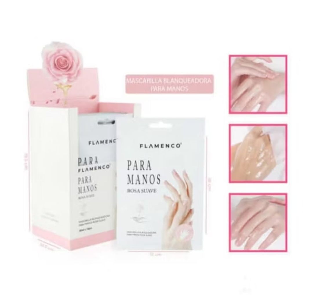 Flamenco - Mascarilla Para Manos Hidratante Y Blanqueadora De Rosas