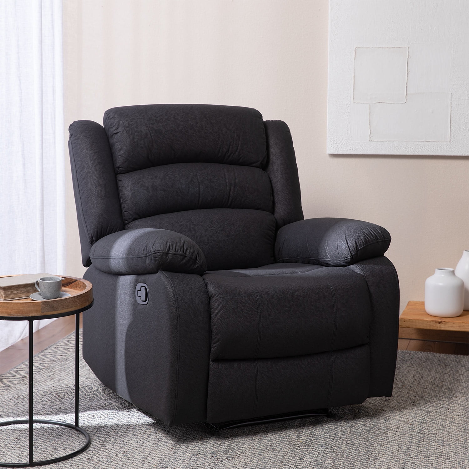 Daniels - Berger 1 Cuerpo Reclinable Moderno Negro New Praga 8041rffbk