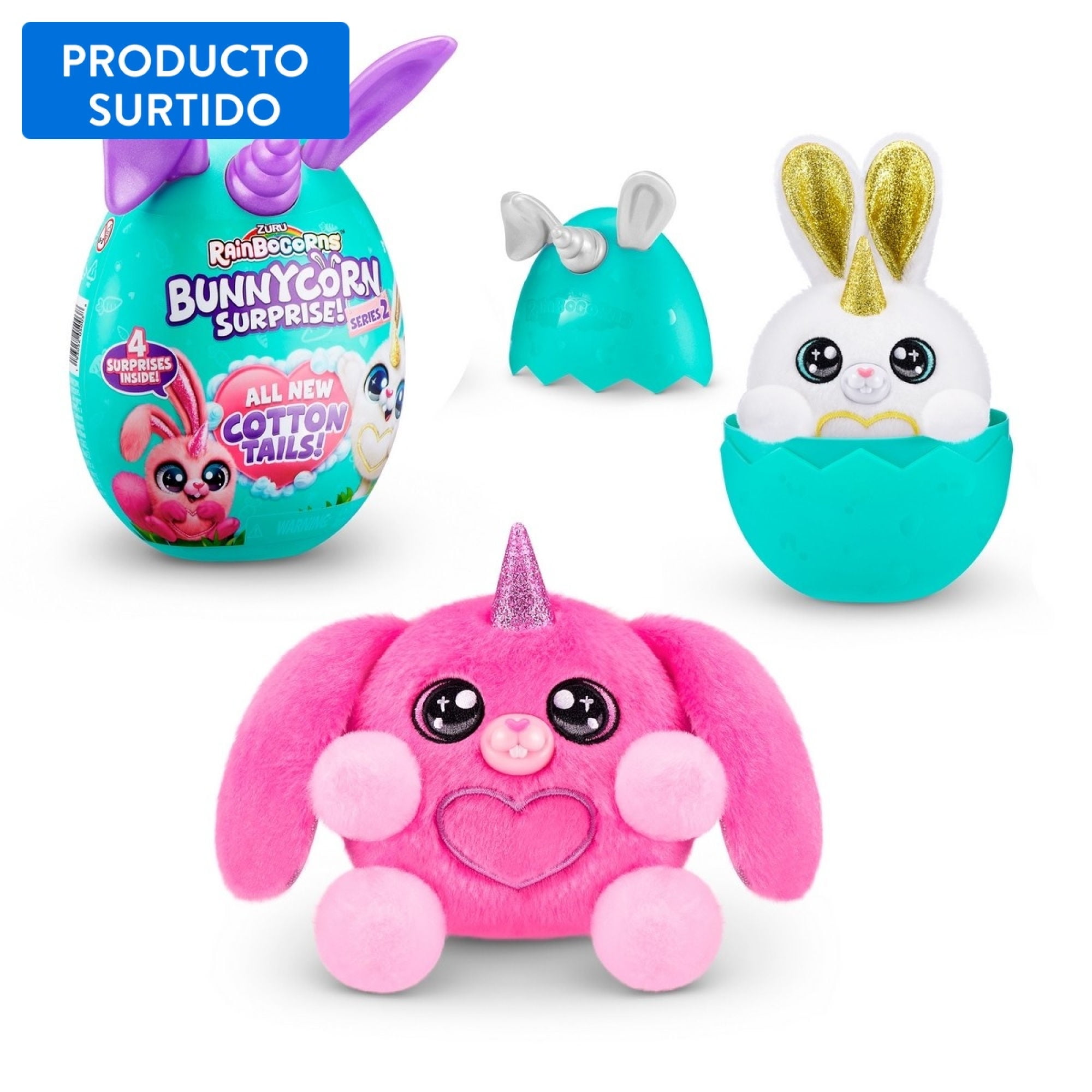 Peluche Huevo Sorpresa Bunnycorn Rainbocorns, Producto Surtido 1 Un