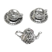 Bothyi - Mini Taza De Café Para Casa De Muñecas 1:6 1:12, Para Modelo De Tren, Mesa De Arena, Decoración Argent