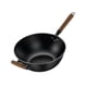 thumbnail image 3 of Wok De Hierro Sin Revestimiento, Utensilios De Cocina Para Cocinas De Gas, Inducción Eléctrica, Mango De Madera, Diámetro 30 Cm, 3 of 5