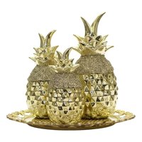 Genérico - Set 3 Figura Decorativa Piña Elegante Adorno Mesa Centro Jhn
