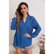 thumbnail image 2 of Blusa Mujer Tendencia Lino Algodón Premium Liviana Botones Textura 053, 2 of 3