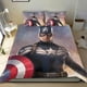 thumbnail image 1 of Capitán América Conjunto de sábanas temático, trío de piezas, cómodo y amigable con la piel, diseño único, regalo de decoración para el hogar para familiares, amigos y fans, 90 cm * 190 cm, 1 of 6