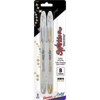 Bolígrafo De Gel Pentel Sparkle Pop Metálico 1.0 Mm Oro Y Plata