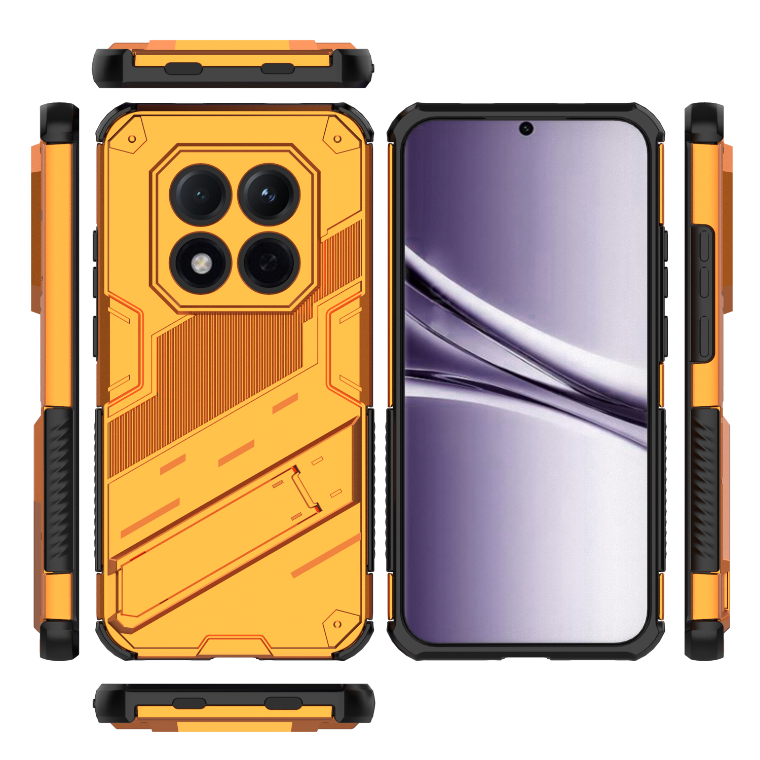 Funda Gangxun Antigolpes Para Xiaomi Redmi Note 15 Pro 5G Con Soporte Invisible, Antihuellas Y Protección Completa
