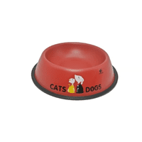 Genérico - Plato Mascota Perro Gato Comedero Metal 17 Cm Rojo