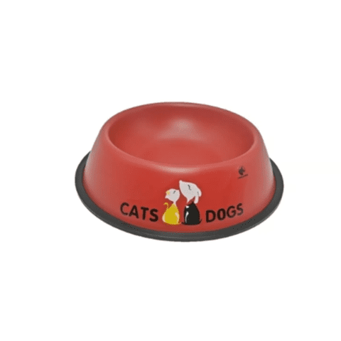 Genérico - Plato Mascota Perro Gato Comedero Metal 17 Cm Rojo
