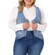 thumbnail image 1 of Agnes Orinda Chalecos de Mezclilla para Mujer de Talla Grande, Chaleco de Jean con Botones, Chaqueta Sin Mangas Casual 6X Azul Claro, 1 of 6