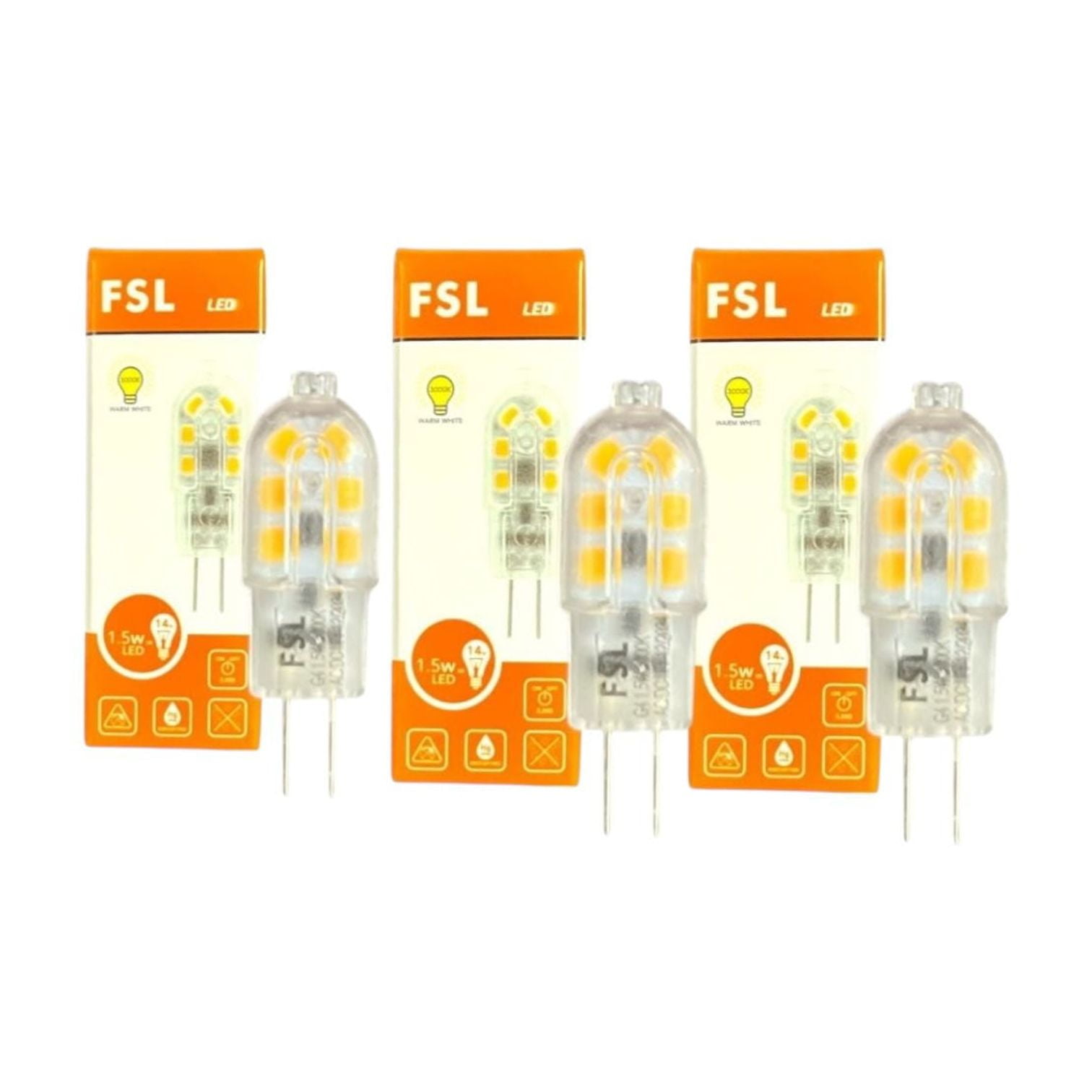 Pack X3 Ampolleta Led G9 2.5w Luz Cálida (3000k) - Fsl
