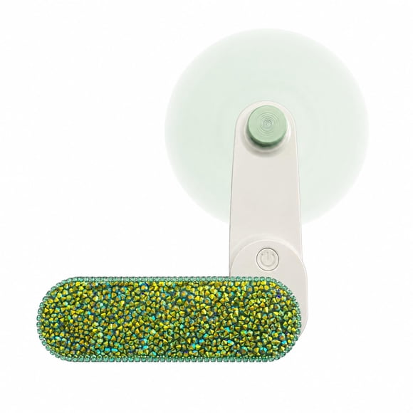 Ventilador de mano recargable CAIZISHEN verde con diamantes