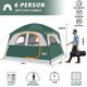 thumbnail image 2 of Carpa de camping UNP para 6 personas, impermeable, resistente al viento y de fácil armado, 2 of 6