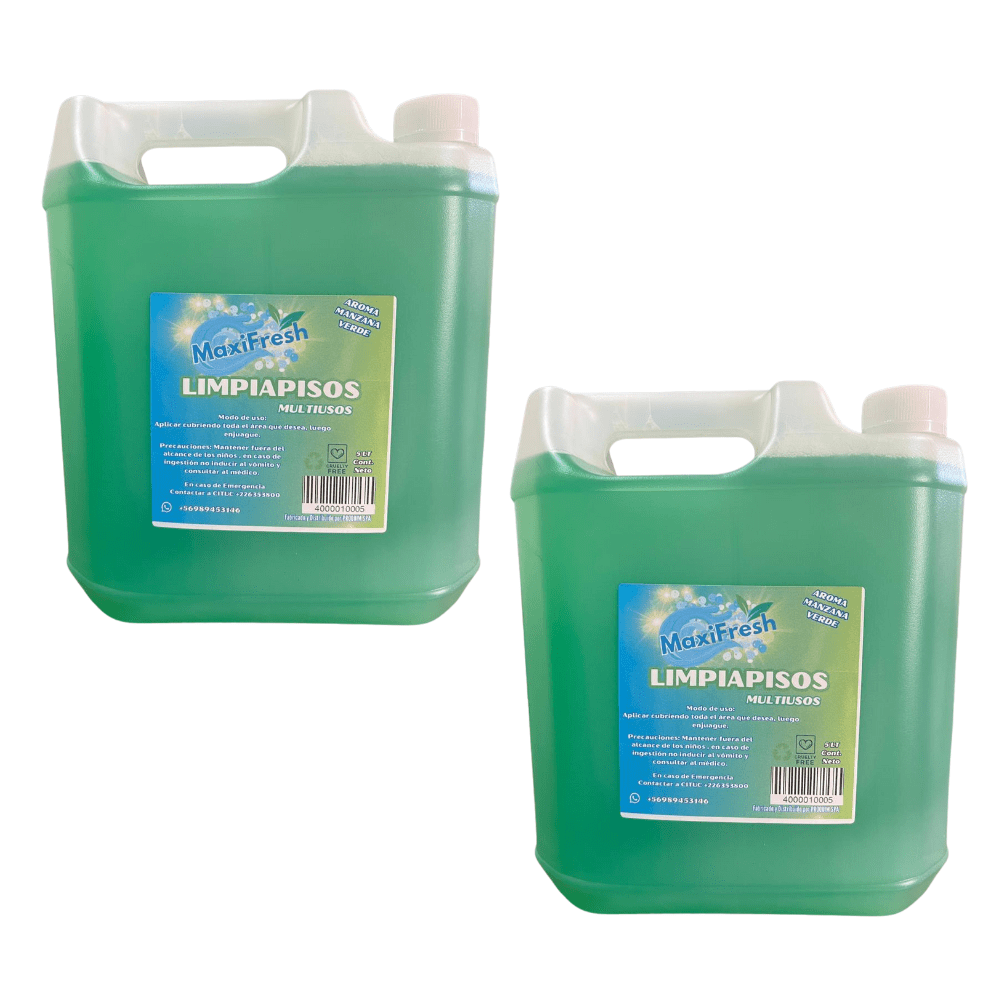 Limpiapiso Manzana Verde Maxifresh 5 Litros Pack 2 Unidades
