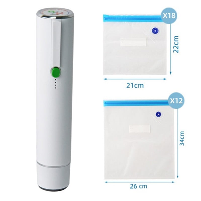 Xusx111 - Sellador De Vacío, Sellador De Vacío Para Alimentos, Sellador De Vacío Portátil (selladores De Vacío + 30 Bolsas De Sellado De Vacío Reutilizables)