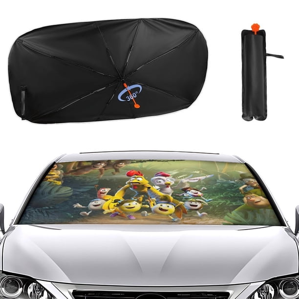 Huevitos: Un Rescate Africano Sombrilla Solar para Auto - Protector de Parabrisas Plegable | Cortina Solar Delantero | Bloqueo UV y Aislamiento de Calor 133x73cm
