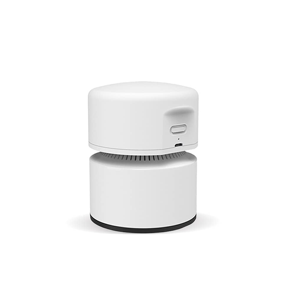Xusx111 - Aspiradora De Escritorio,mini Barredora De Polvo De Mesa Ahorro De Energía Con Función De Apagado Automático,diseño Giratorio Inalámbrico Y 360º Para Teclado / Hogar / Oficina (blanco)