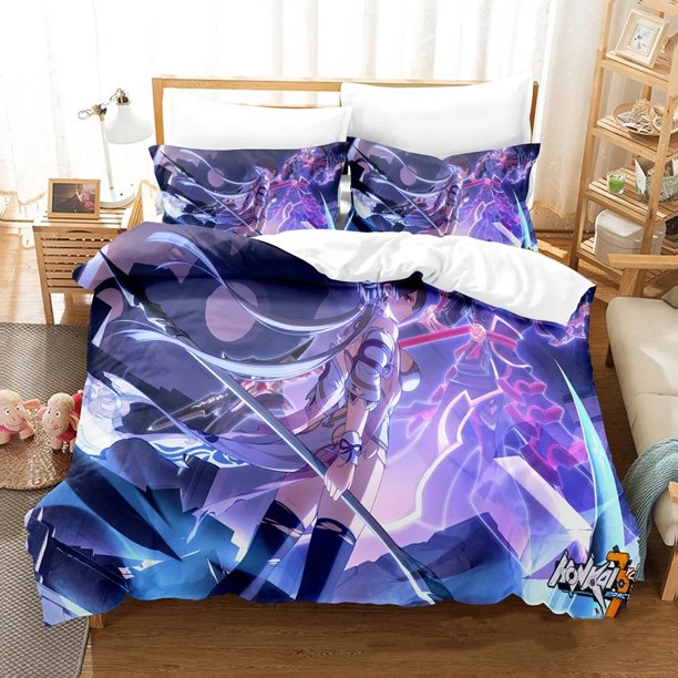 Honkai Impact 3 Bedding Set Kawaii Girl Bed Set Teenager Bedroom Duvetcover Sets