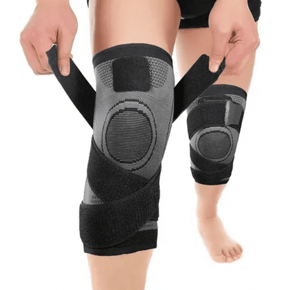 Rodillera Deportiva Compresion Fitnics Set X2 Banda Sujecion Color Gris Talle M