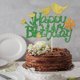 thumbnail image 3 of Adorno para tartas con purpurina, diseño de pájaro, con forma de naicaek, feliz cumpleaños, 3 of 7