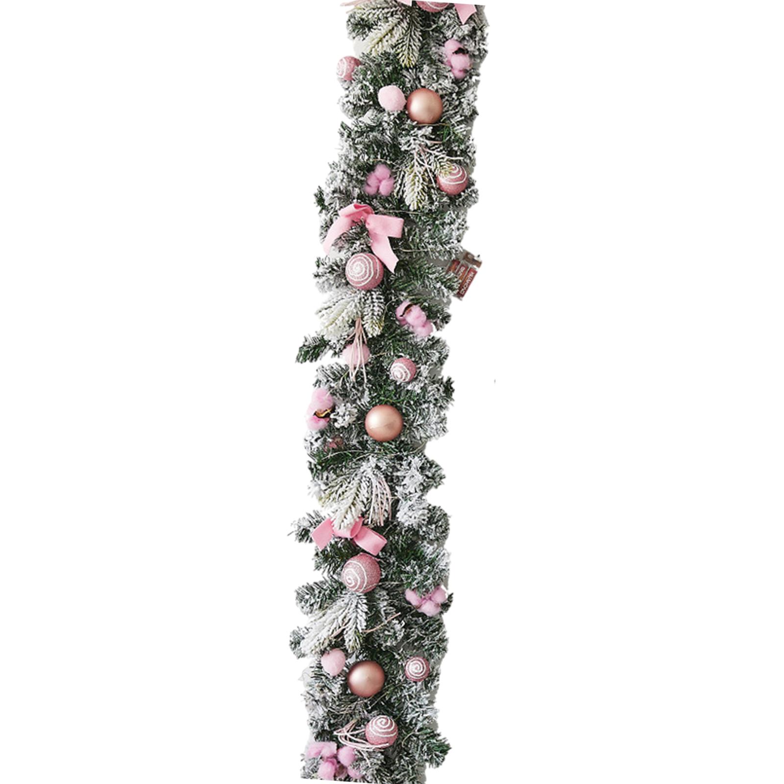 Magideal - Corona Navideña De Ratán Artificial, Decoración Artesanal, Adorno Colgante En La Pared Decorativo De 6 Pies Para Puerta Delantera, Ventana, Fiesta Int Rosa