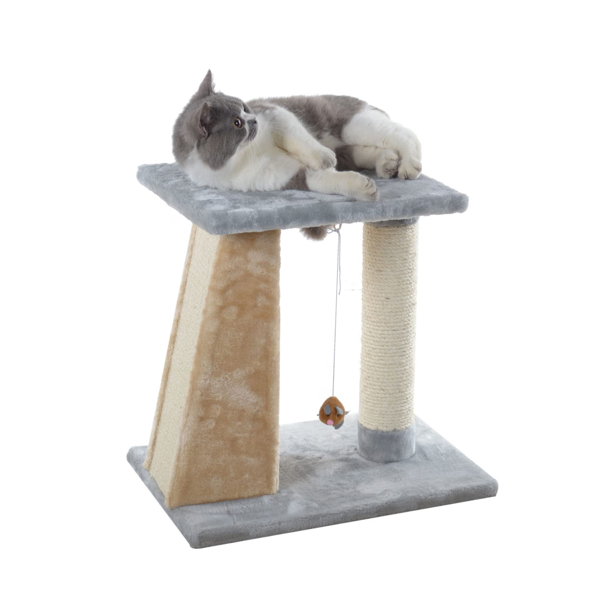 Cat Scratcher Armarkat X2001 De Madera Auténtica De Dos Niveles Con Alfombra De Sisal