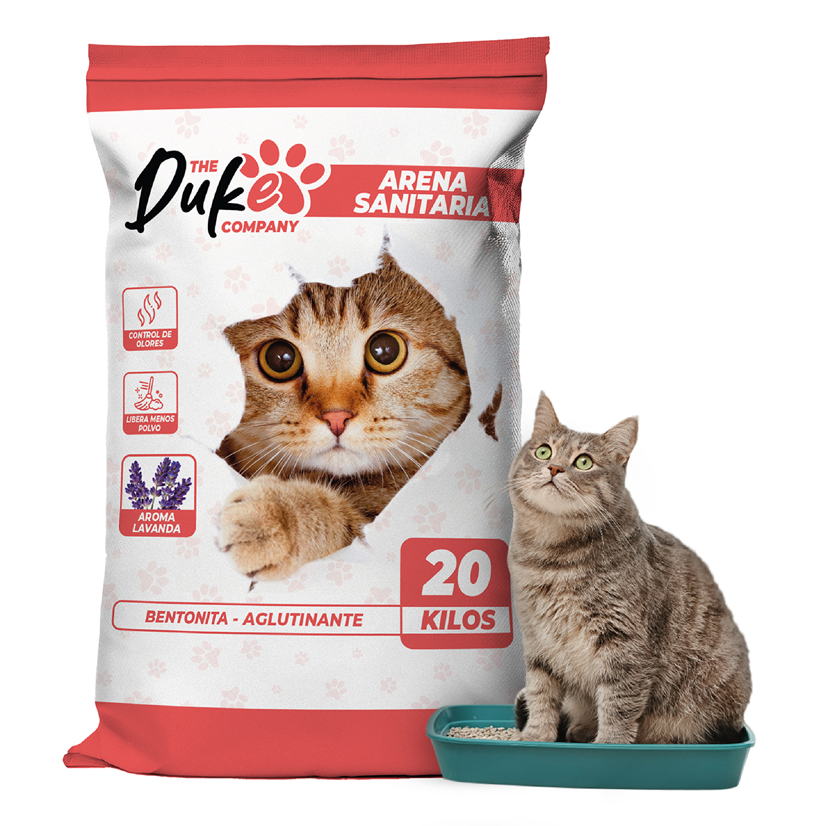 The Duke Company - Arena Para Gato 20 Kilos Duke Bentonita Aglutinante Lavanda