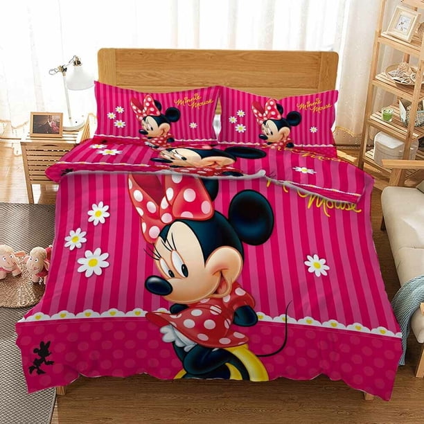 Snowflake Mouse Duvet Quilt Covers Pillow Case Bedding Sets3-Piece Bedding Set (1 Duvet Cover + 2 Pillow Shams)